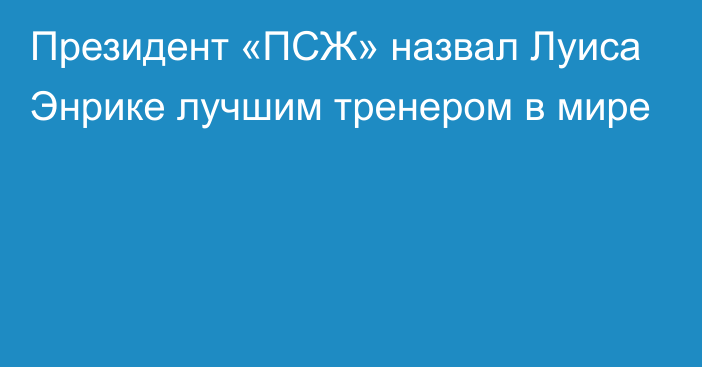 Президент «ПСЖ» назвал Луиса Энрике лучшим тренером в мире