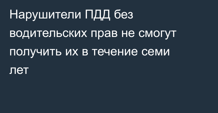 Нарушители ПДД без водительских прав не смогут получить их в течение семи лет