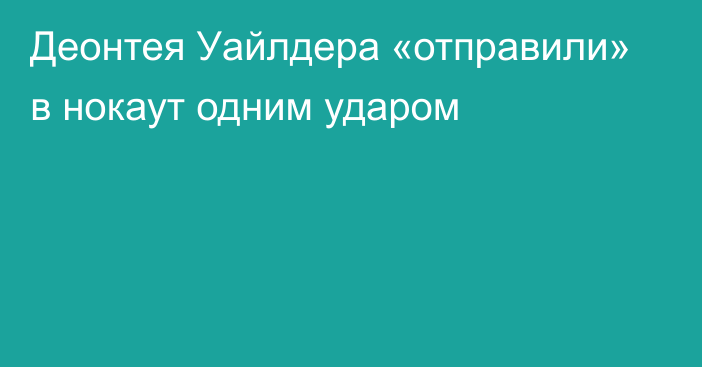 Деонтея Уайлдера «отправили» в нокаут одним ударом