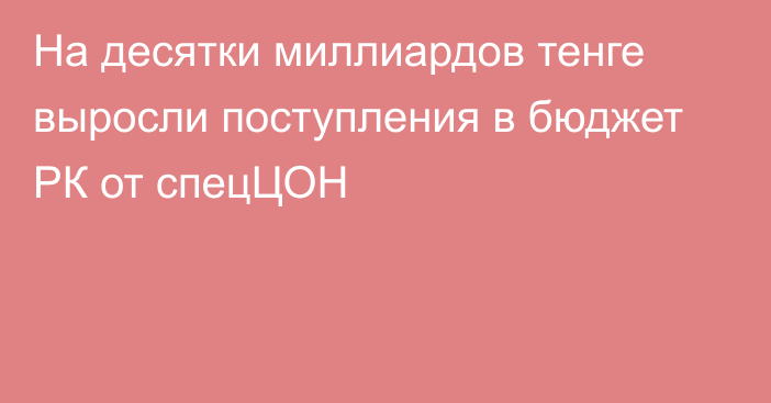 На десятки миллиардов тенге выросли поступления в бюджет РК от спецЦОН