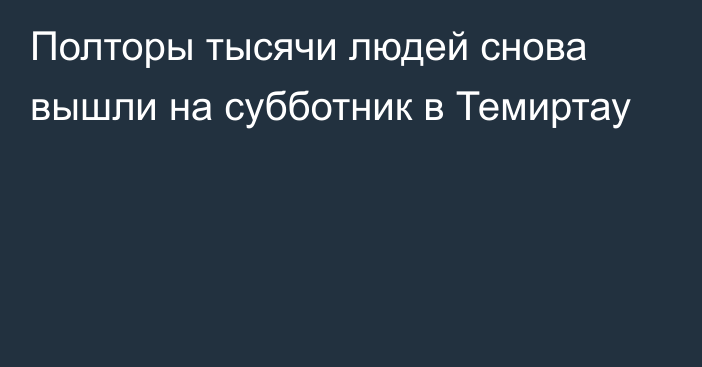 Полторы тысячи людей снова вышли на субботник в Темиртау