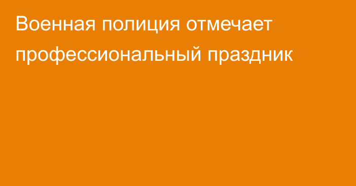 Военная полиция отмечает профессиональный праздник