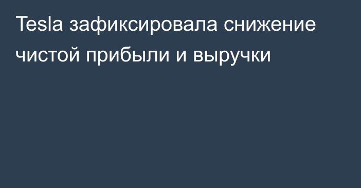 Tesla зафиксировала снижение чистой прибыли и выручки