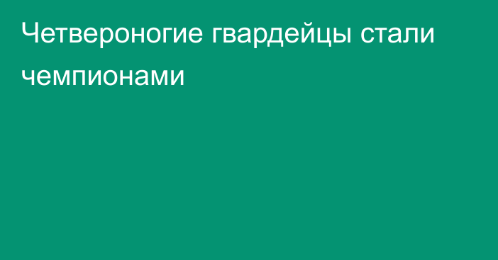 Четвероногие гвардейцы стали чемпионами