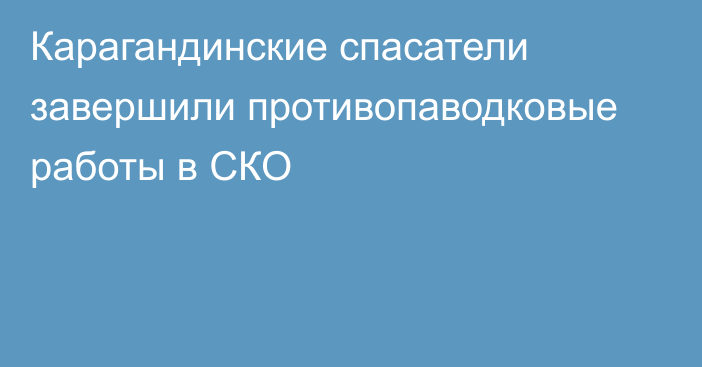 Карагандинские спасатели завершили противопаводковые работы в СКО