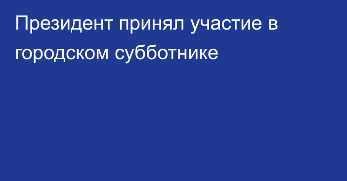 Президент принял участие в городском субботнике