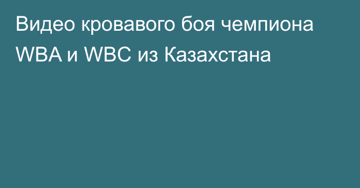 Видео кровавого боя чемпиона WBA и WBC из Казахстана