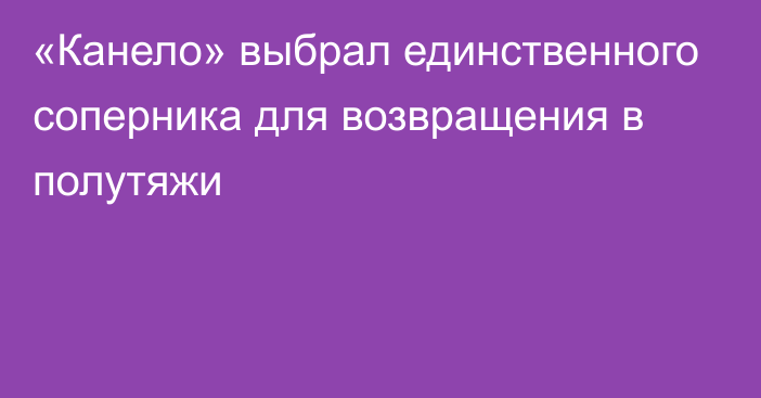 «Канело» выбрал единственного соперника для возвращения в полутяжи