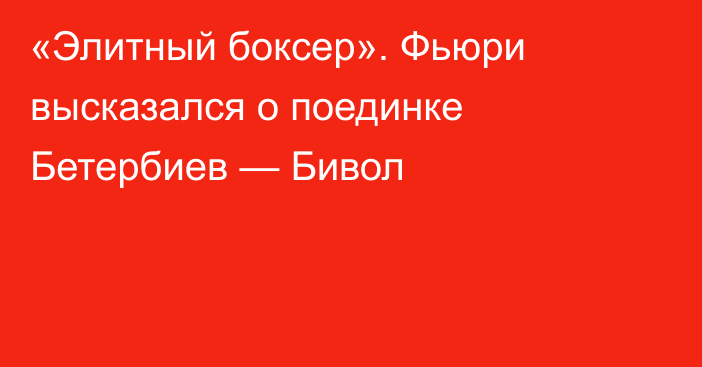 «Элитный боксер». Фьюри высказался о поединке Бетербиев — Бивол