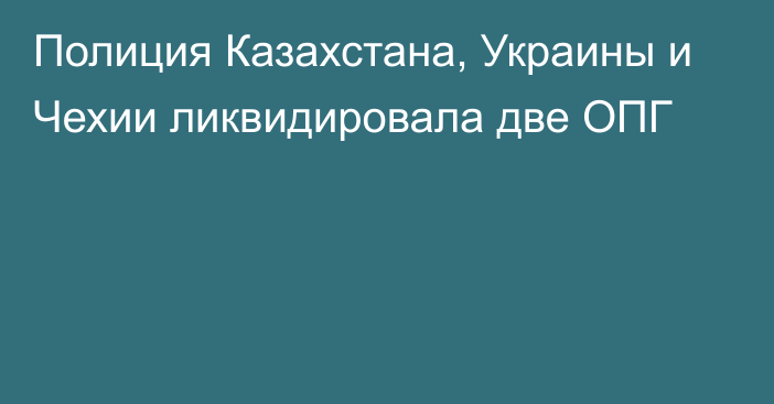 Полиция Казахстана, Украины и Чехии ликвидировала две ОПГ