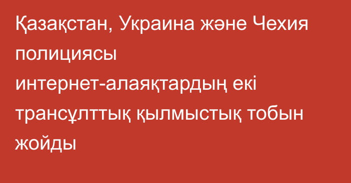 Қазақстан, Украина және Чехия полициясы интернет-алаяқтардың екі трансұлттық қылмыстық тобын жойды