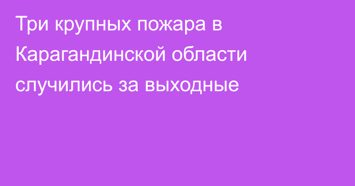 Три крупных пожара в Карагандинской области случились за выходные