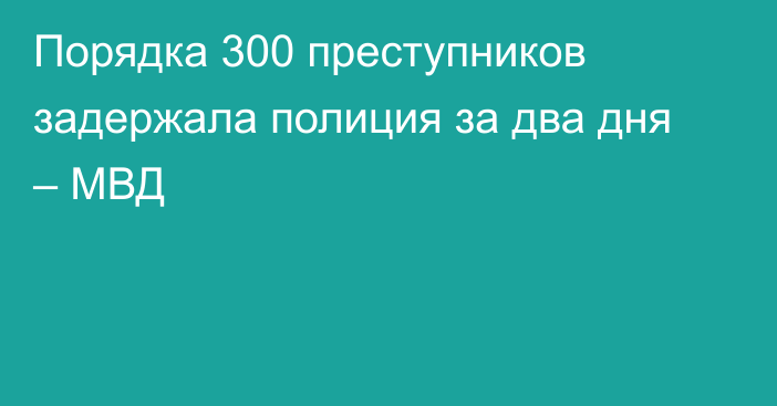 Порядка 300 преступников задержала полиция за два дня – МВД