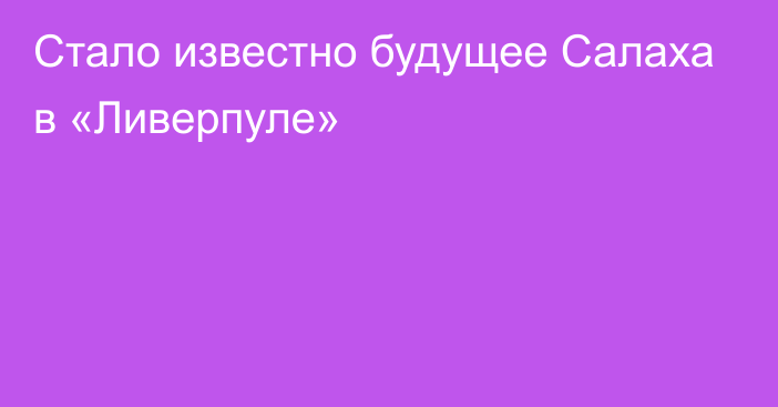 Стало известно будущее Салаха в «Ливерпуле»