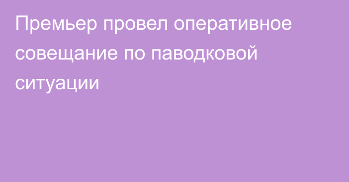 Премьер провел оперативное совещание по паводковой ситуации