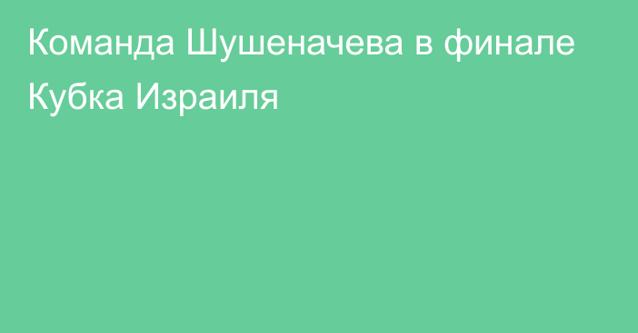 Команда Шушеначева в финале Кубка Израиля