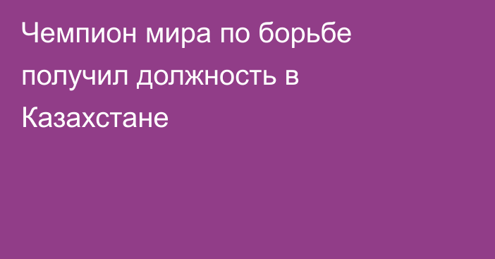 Чемпион мира по борьбе получил должность в Казахстане