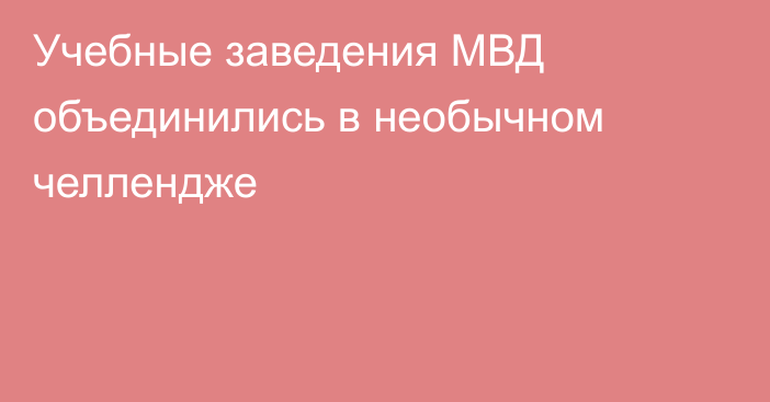 Учебные заведения МВД объединились в необычном челлендже