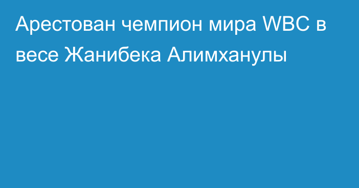 Арестован чемпион мира WBC в весе Жанибека Алимханулы