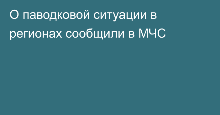 О паводковой ситуации в регионах сообщили в МЧС