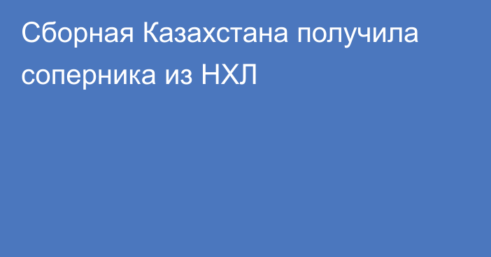 Сборная Казахстана получила соперника из НХЛ