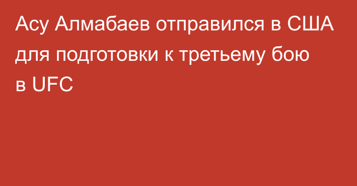 Асу Алмабаев отправился в США для подготовки к третьему бою в UFC