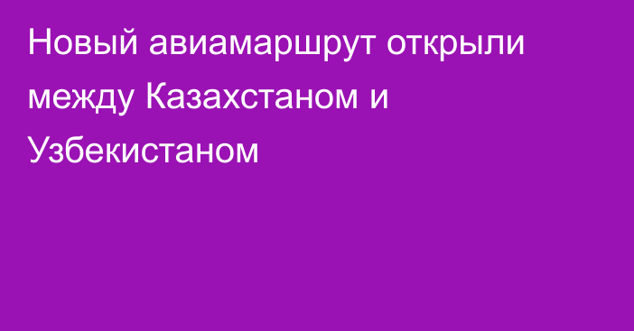 Новый авиамаршрут открыли между Казахстаном и Узбекистаном