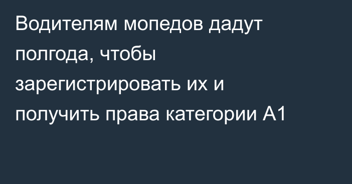 Водителям мопедов дадут полгода, чтобы зарегистрировать их и получить права категории А1