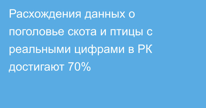 Расхождения данных о поголовье скота и птицы с реальными цифрами в РК достигают 70%