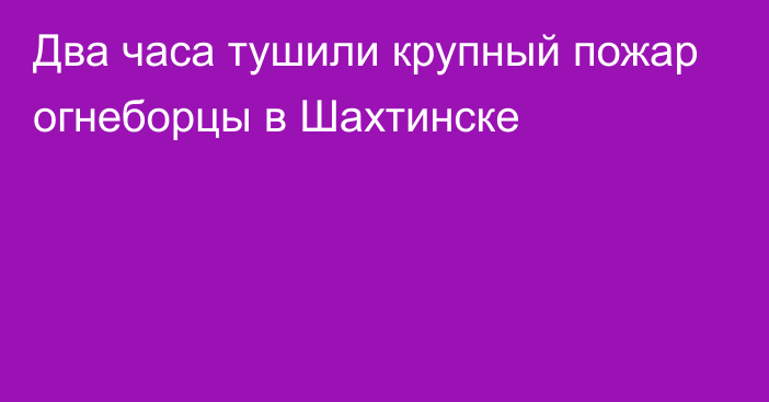 Два часа тушили крупный пожар огнеборцы в Шахтинске