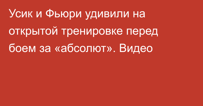 Усик и Фьюри удивили на открытой тренировке перед боем за «абсолют». Видео