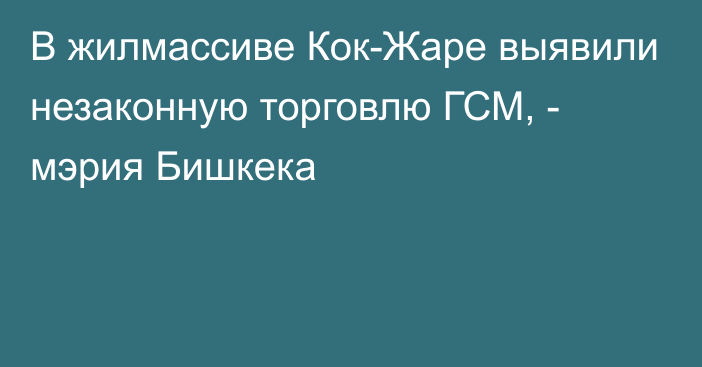 В жилмассиве Кок-Жаре выявили незаконную торговлю ГСМ, - мэрия Бишкека