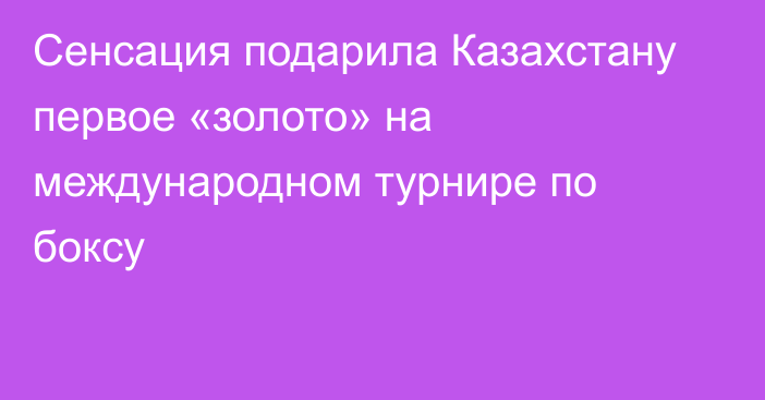 Сенсация подарила Казахстану первое «золото» на международном турнире по боксу