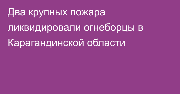 Два крупных пожара ликвидировали огнеборцы в Карагандинской области