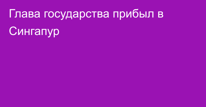 Глава государства прибыл в Сингапур