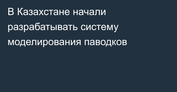 В Казахстане начали разрабатывать систему моделирования паводков