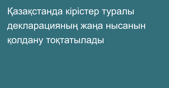 Қазақстанда кірістер туралы декларацияның жаңа нысанын қолдану тоқтатылады