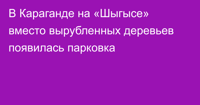 В Караганде на «Шыгысе» вместо вырубленных деревьев появилась парковка