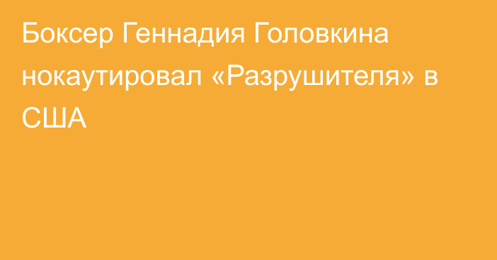 Боксер Геннадия Головкина нокаутировал «Разрушителя» в США