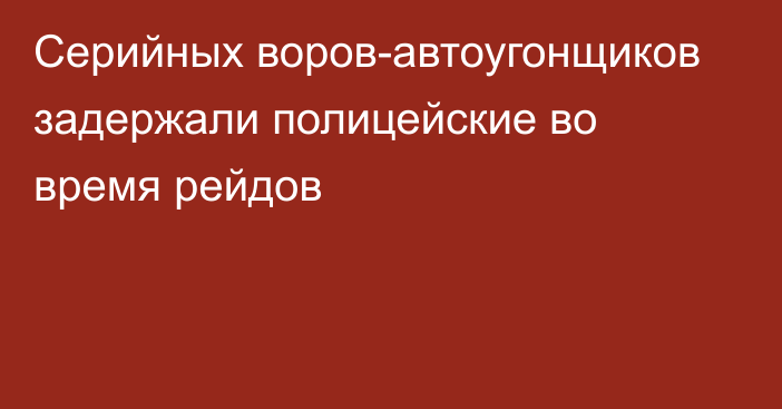 Серийных воров-автоугонщиков задержали полицейские во время рейдов