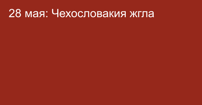 28 мая: Чехословакия жгла