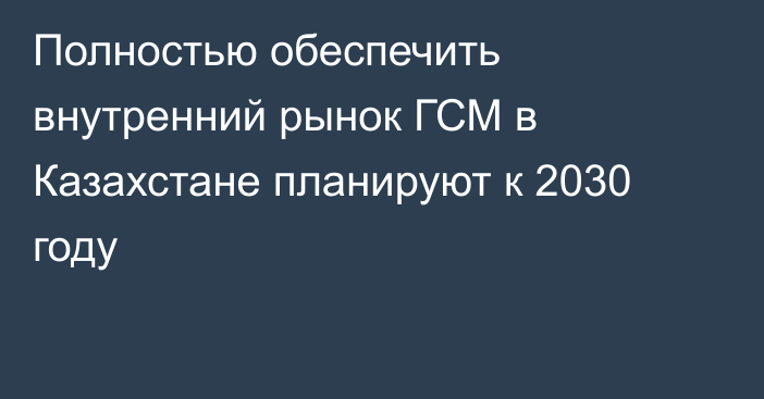 Полностью обеспечить внутренний рынок ГСМ в Казахстане планируют к 2030 году