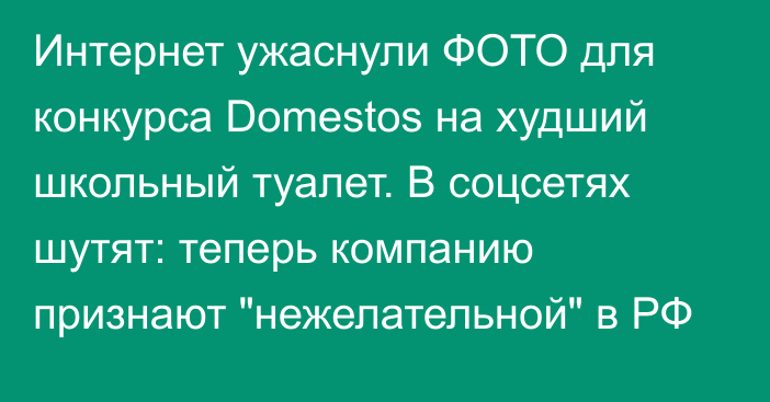 Интернет ужаснули ФОТО для конкурса Domestos на худший школьный туалет. В соцсетях шутят: теперь компанию признают 