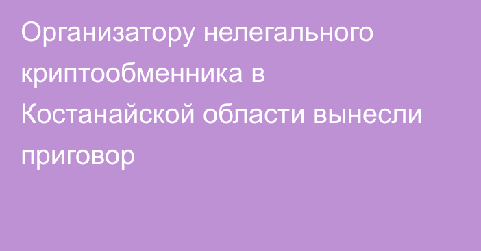 Организатору нелегального криптообменника в Костанайской области вынесли приговор