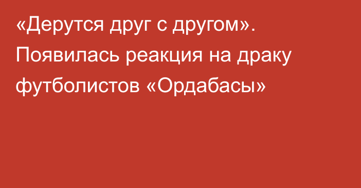 «Дерутся друг с другом». Появилась реакция на драку футболистов «Ордабасы»