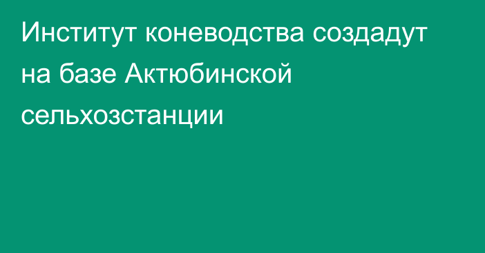 Институт коневодства создадут на базе Актюбинской сельхозстанции