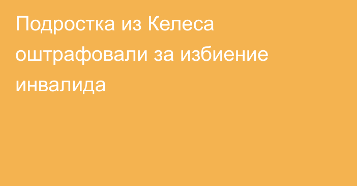 Подростка из Келеса оштрафовали за избиение инвалида