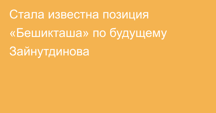 Стала известна позиция «Бешикташа» по будущему Зайнутдинова