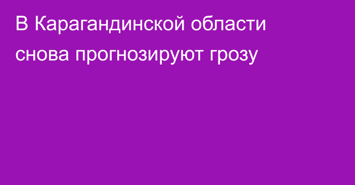 В Карагандинской области снова прогнозируют грозу