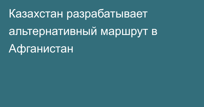 Казахстан разрабатывает альтернативный маршрут в Афганистан